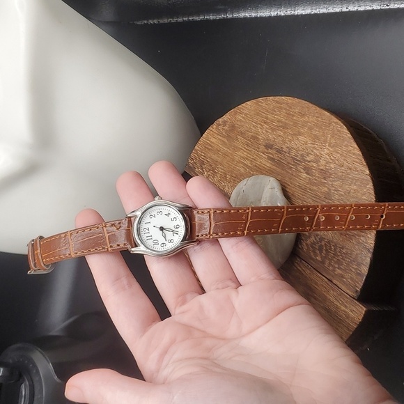 B2730 brown leather‎ watch meeds batteries wrist watch main image 4